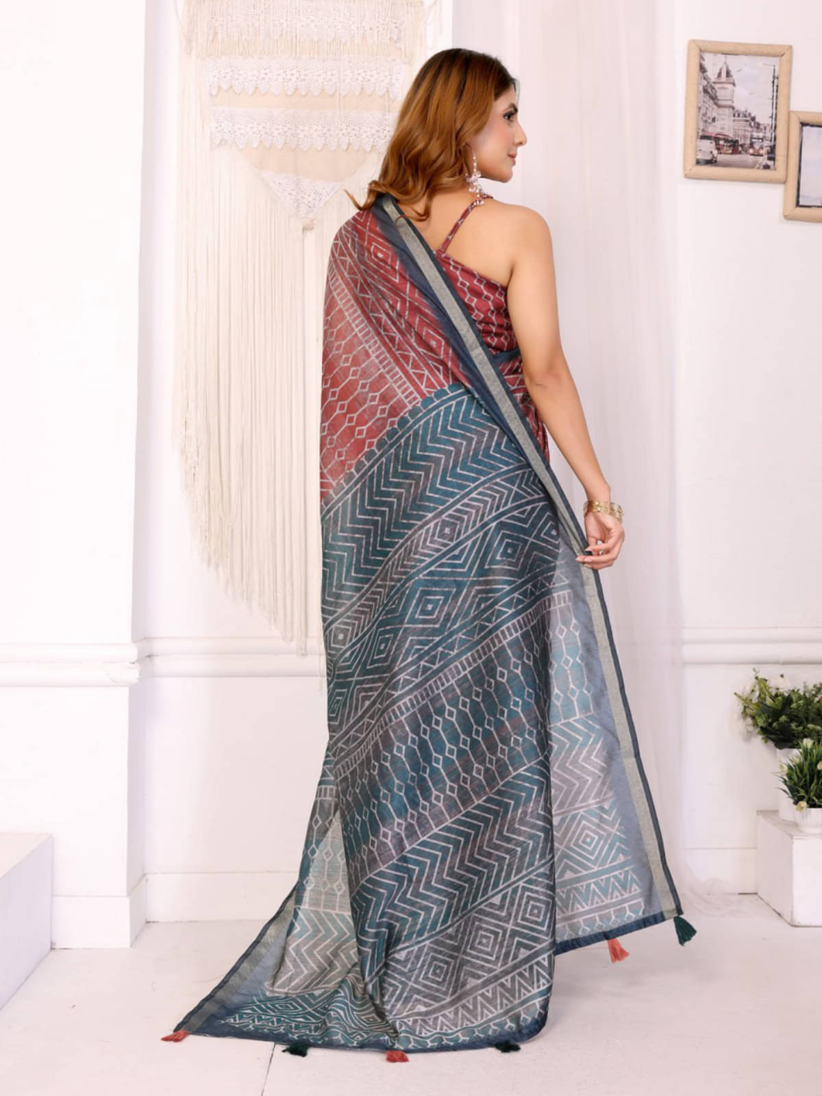     			kastbhanjan Chanderi Printed Chanderi saree With Unstitched Blouse Piece ( Multicolor )