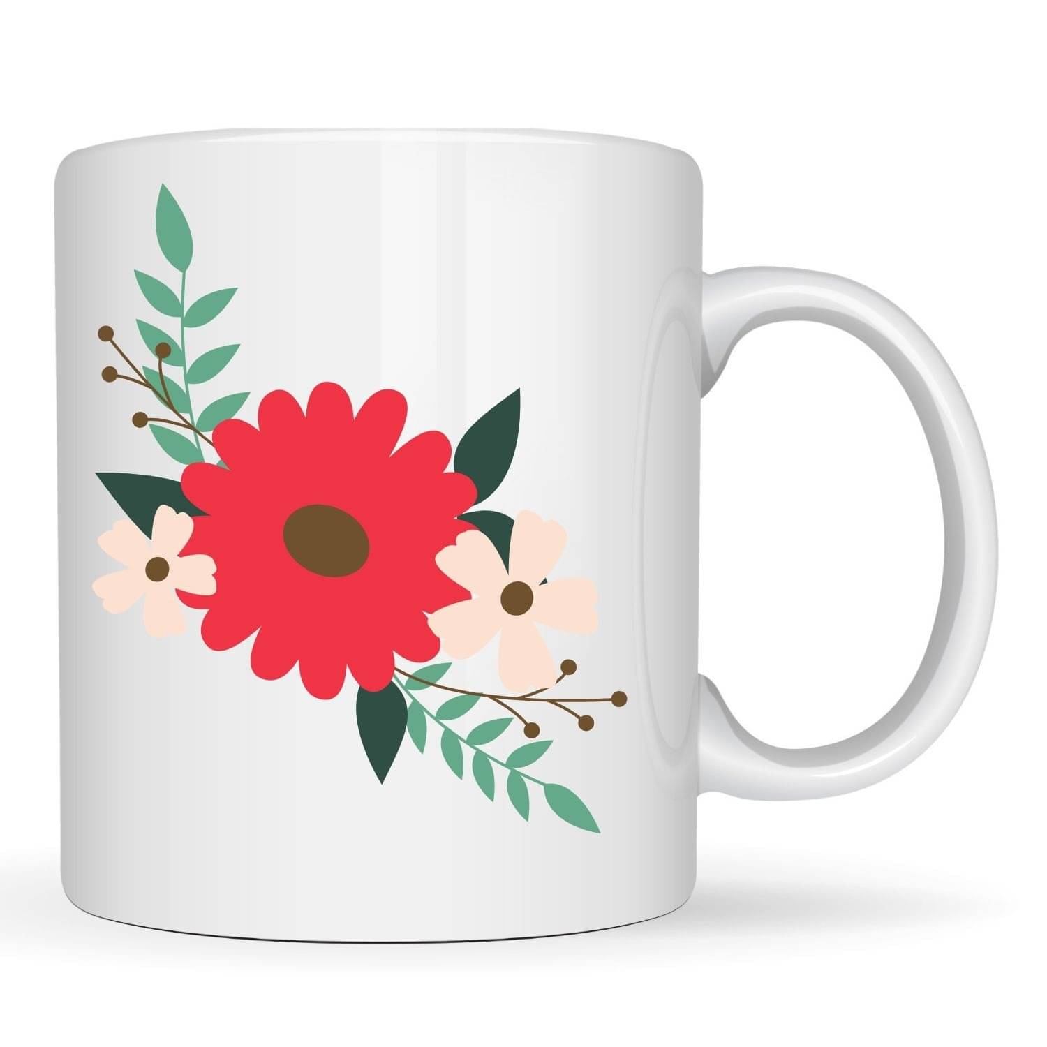     			maddock corp Cute Flower Mug Ceramic Coffee Mug 350 mL ( Pack of 1 )