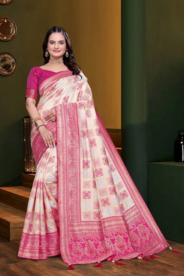 A TO Z CART Jacquard Woven Regular Saree With Unstitched Blouse Piece ( Multicolor ) A TO Z CART Jacquard Woven Regular Saree With Unstitched Blouse Piece ( Multicolor )