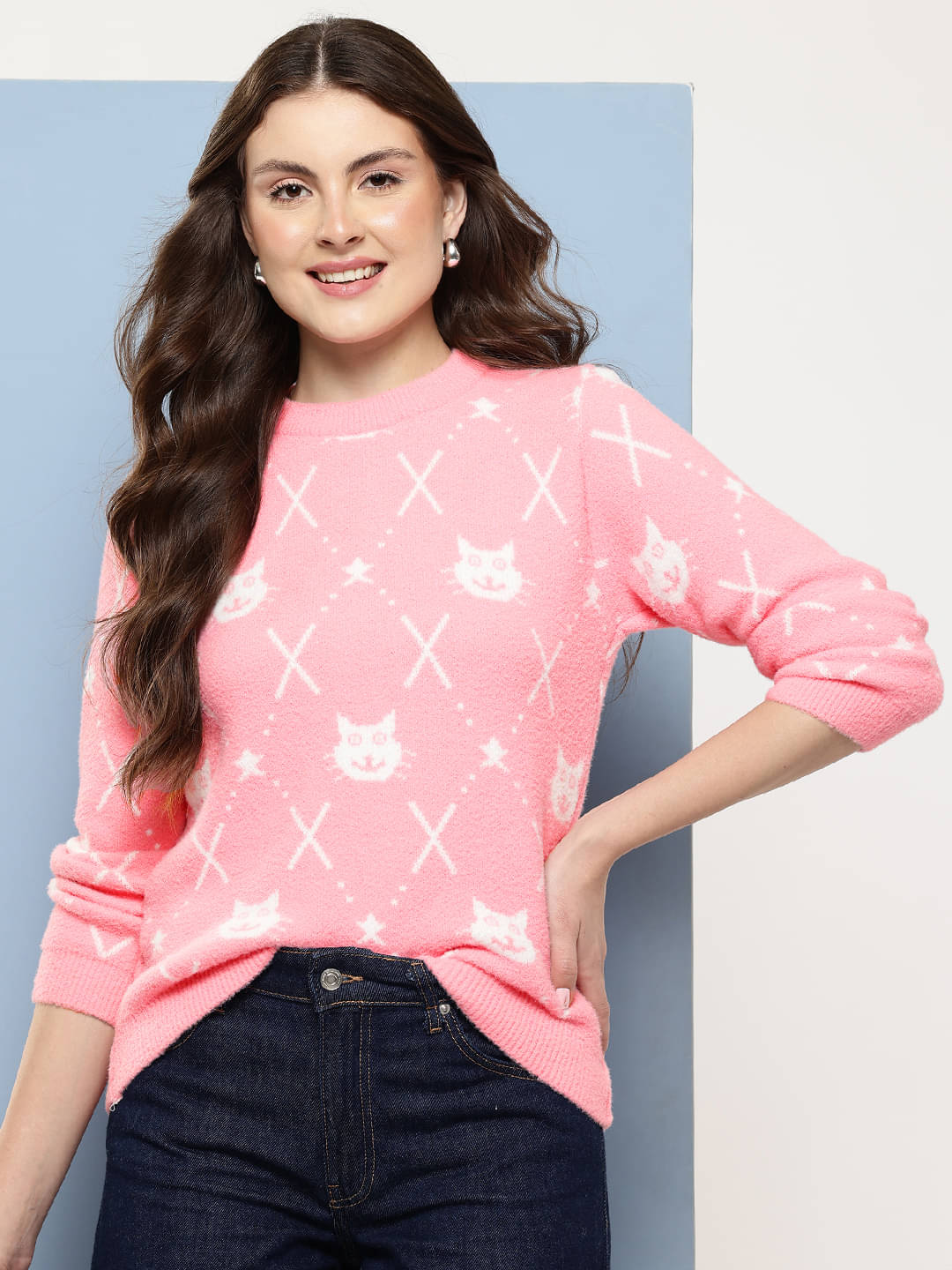     			Aarika Woollen Round Neck Women's Pullovers - Pink ( Pack of 1 )