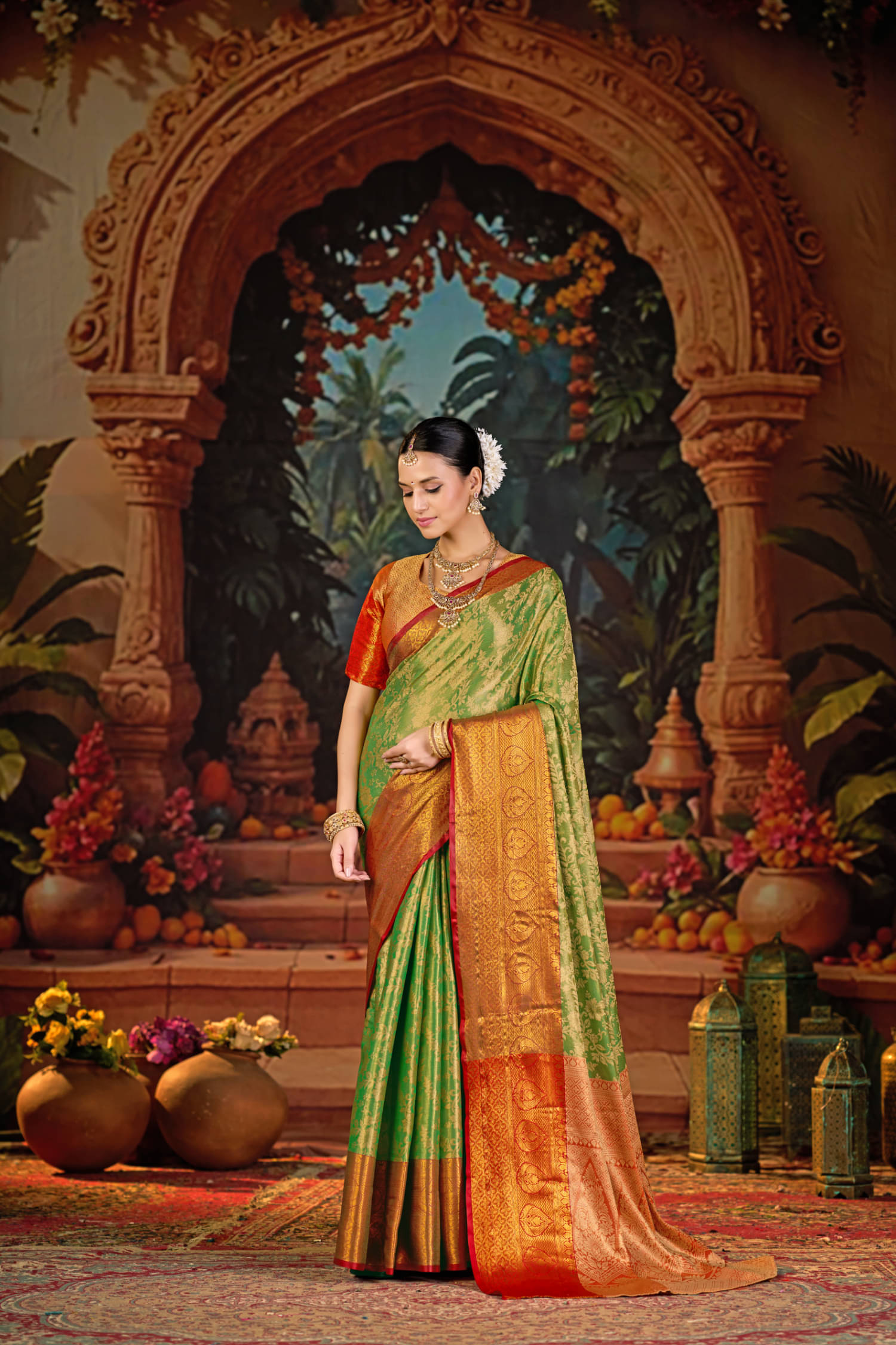     			Aika Silk Embroidered Regular Saree With Unstitched Blouse Piece ( Multicolor )