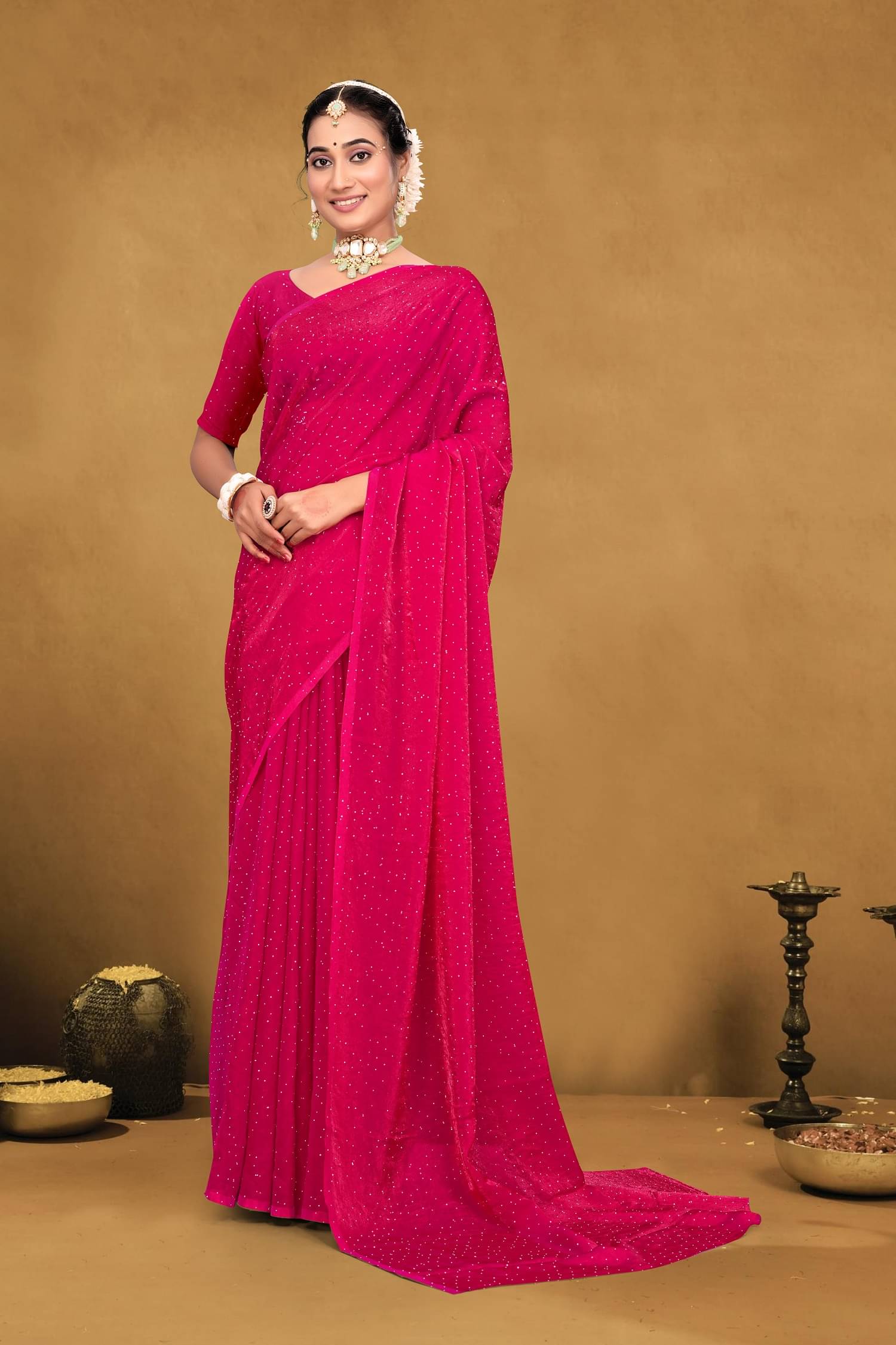 Apnisha Satin Embellished Regular Saree With Unstitched Blouse Piece ( Multicolor 1 ) Apnisha Satin Embellished Regular Saree With Unstitched Blouse Piece ( Multicolor 1 )