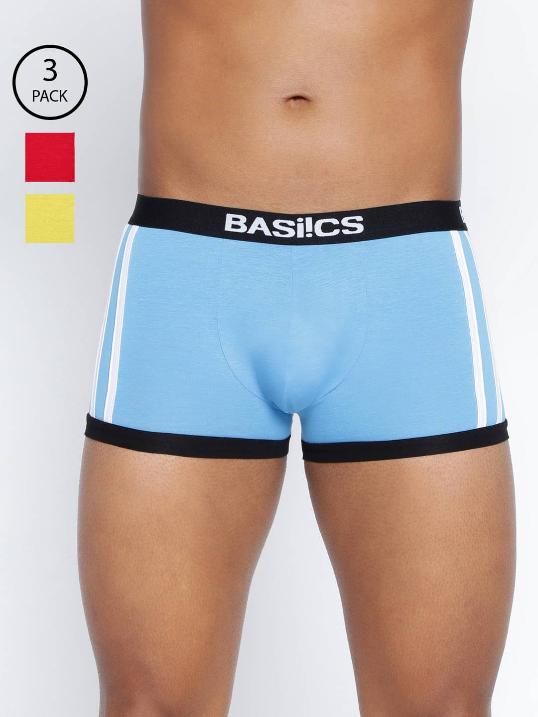     			BASIICS By La Intimo Pack of 3 Cotton Blend Trunks For Men's ( Multi )