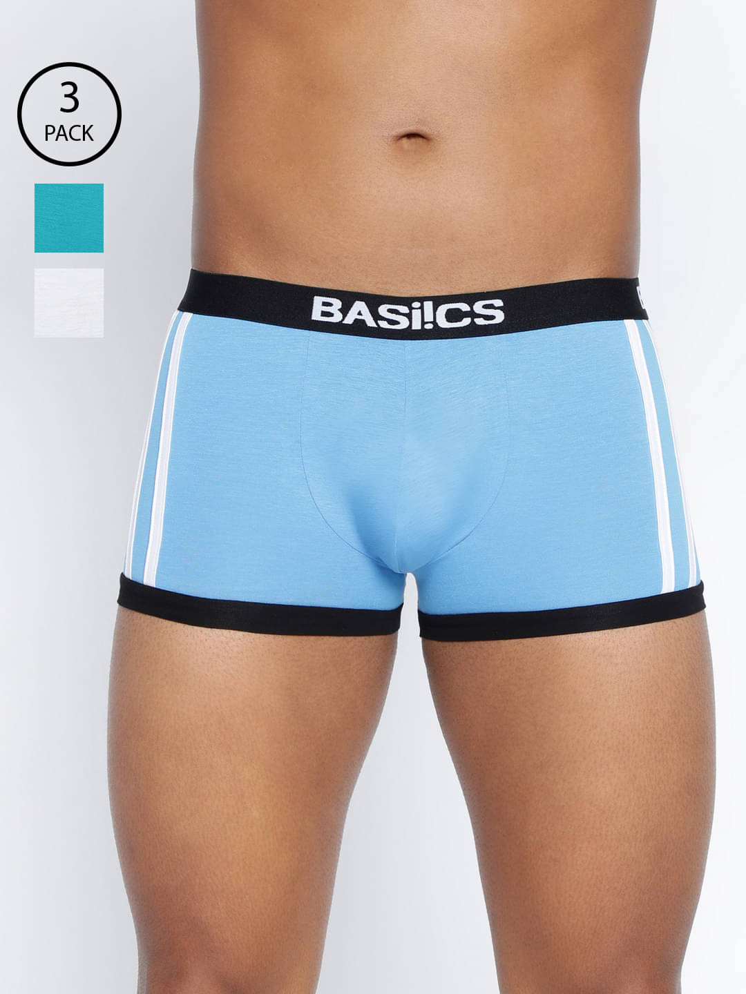     			BASIICS By La Intimo Pack of 3 Cotton Blend Trunks For Men's ( Multi )
