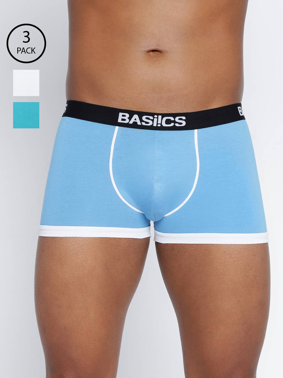     			BASIICS By La Intimo Pack of 3 Cotton Blend Trunks For Men's ( Multicolor )