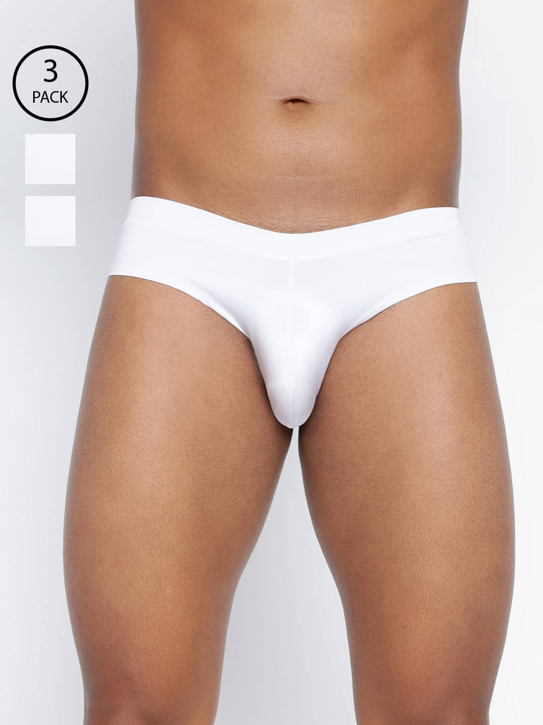 BASIICS By La Intimo Pack of 3 Polyester Briefs For Men's ( White ) BASIICS By La Intimo Pack of 3 Polyester Briefs For Men's ( White )
