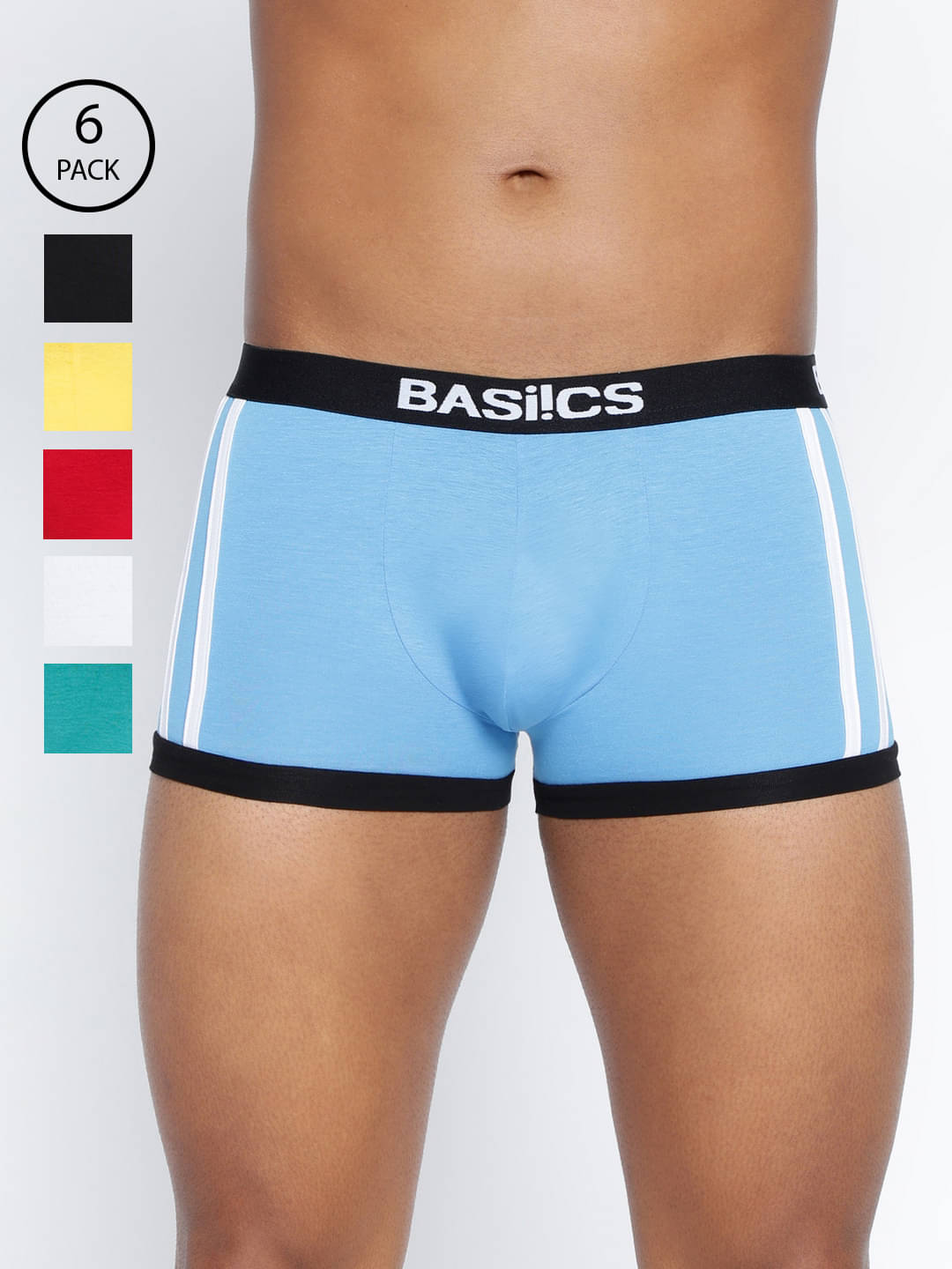     			BASIICS By La Intimo Pack of 6 Cotton Blend Trunks For Men's ( Multicolor )