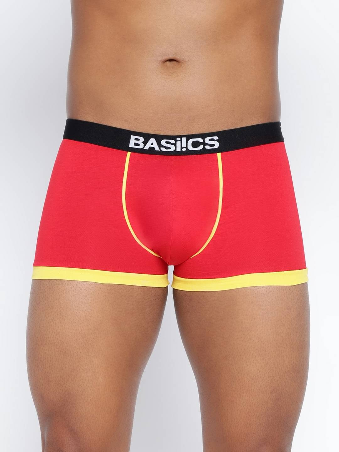 BASIICS By La Intimo Pack of 1 Cotton Blend Trunks For Men's ( Red )     			BASIICS By La Intimo Pack of 1 Cotton Blend Trunks For Men's ( Red )