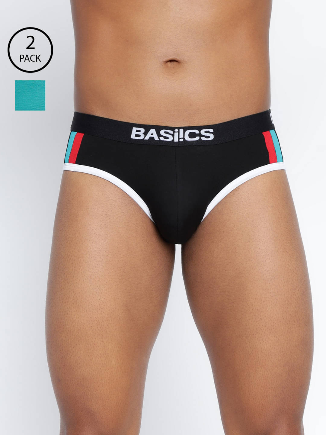 BASIICS By La Intimo Pack of 2 Cotton Blend Briefs For Men's ( Multi ) BASIICS By La Intimo Pack of 2 Cotton Blend Briefs For Men's ( Multi )