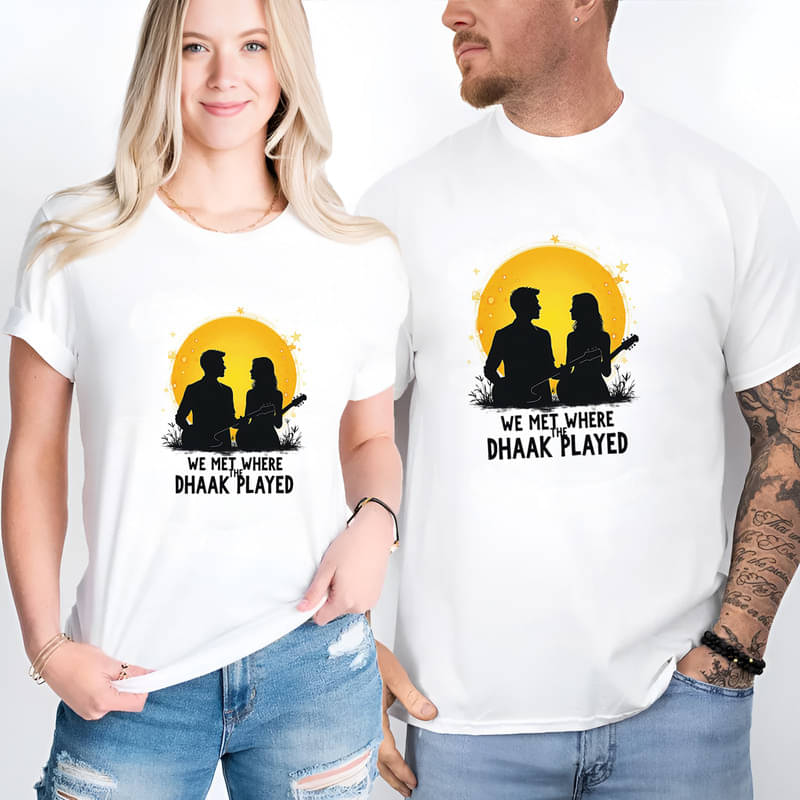     			BINAYAK Cotton Round Neck Regular Fit Couple T-Shirt ( White )