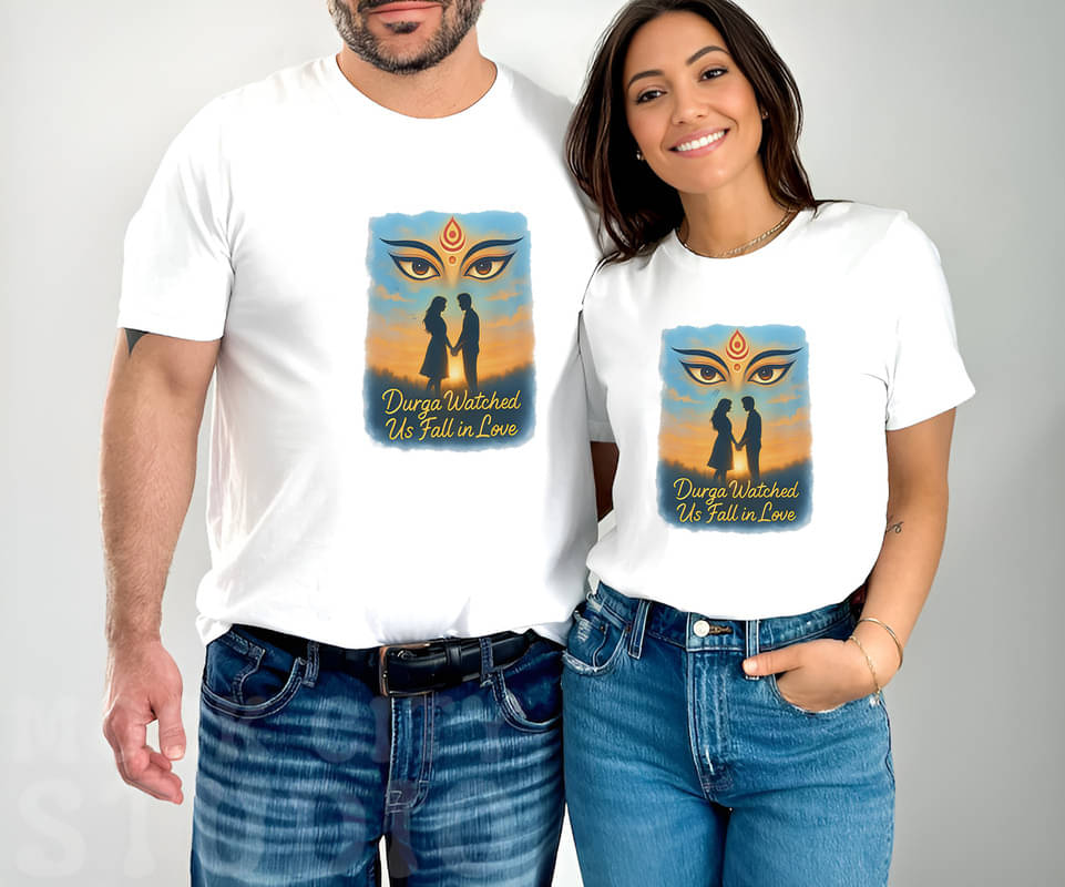     			BINAYAK Cotton Round Neck Regular Fit Couple T-Shirt ( White )