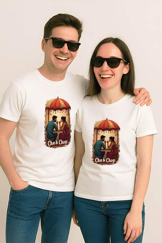     			BINAYAK Cotton Round Neck Regular Fit Couple T-Shirt ( White )
