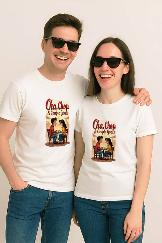 BINAYAK Cotton Round Neck Regular Fit Couple T-Shirt ( White ) BINAYAK Cotton Round Neck Regular Fit Couple T-Shirt ( White )