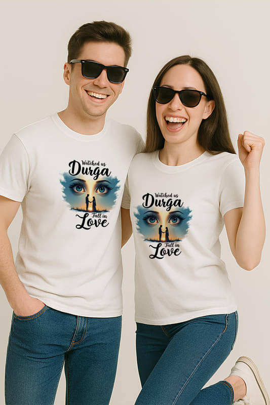     			BINAYAK Cotton Round Neck Regular Fit Couple T-Shirt ( White )