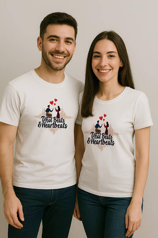 BINAYAK Cotton Round Neck Regular Fit Couple T-Shirt ( White ) BINAYAK Cotton Round Neck Regular Fit Couple T-Shirt ( White )