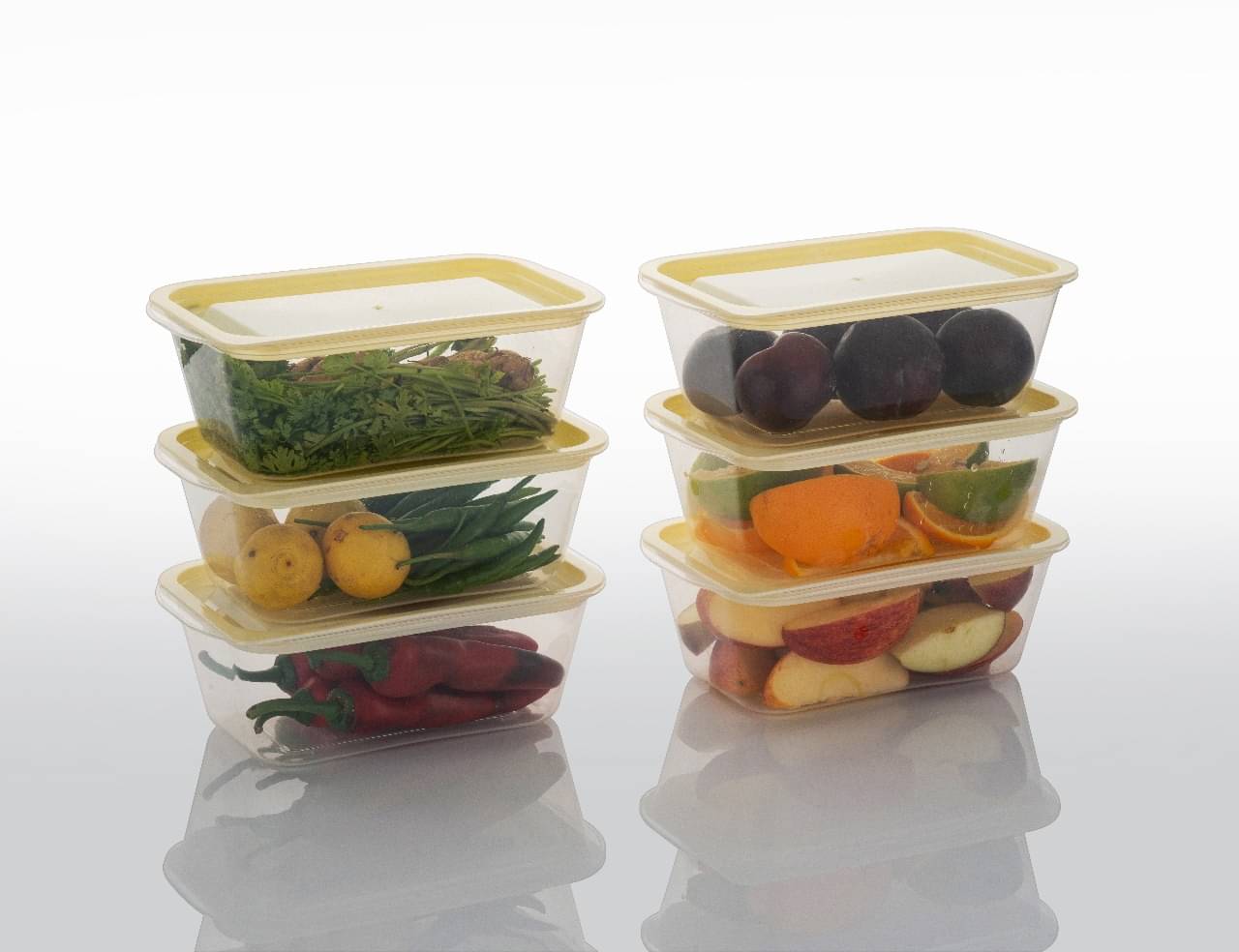     			BRANZY Food  containers Plastic Ivory Multi-Purpose Container ( Set of 6 )