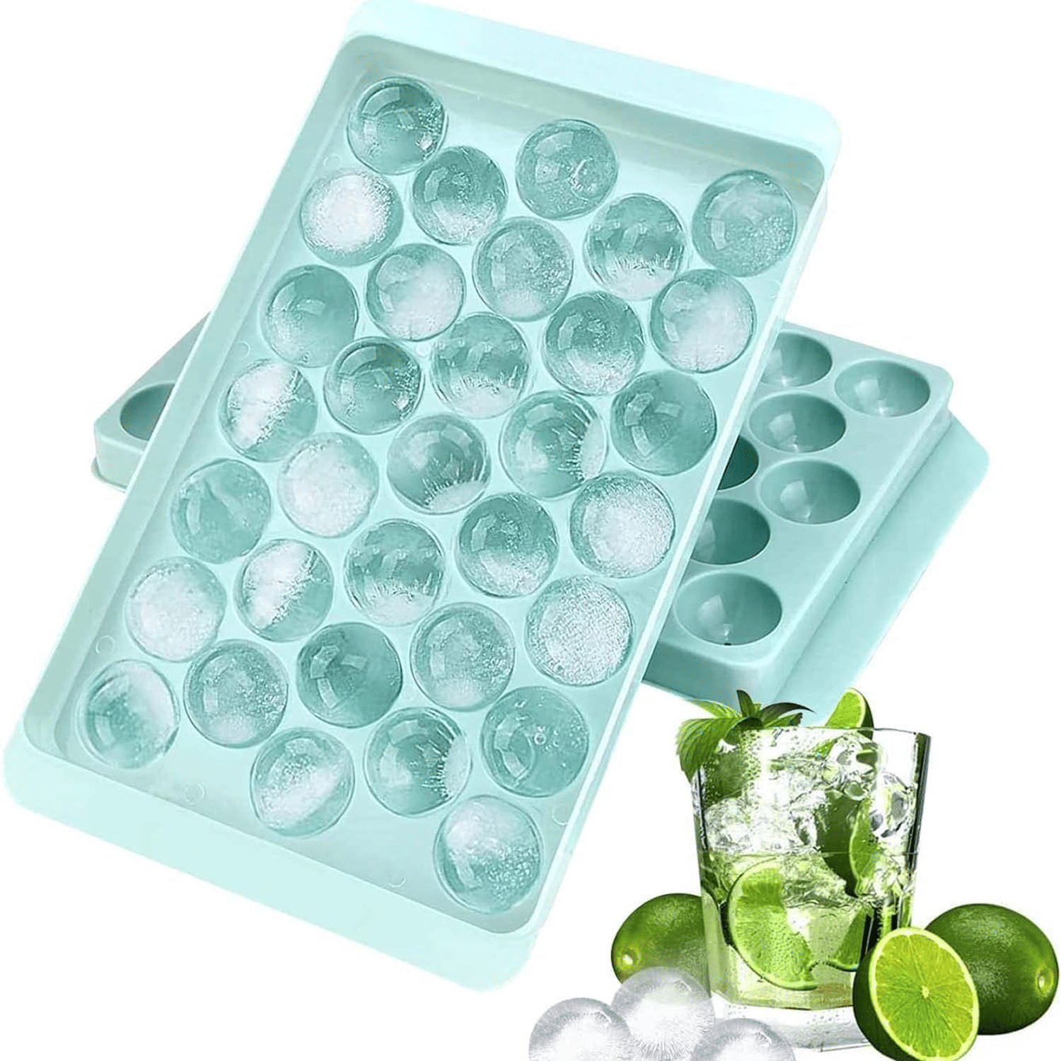     			Cavity Ice Trays for Freezer, Ice Cube Tray, Ice Cube Tray with lid, Round ice Cube Tray