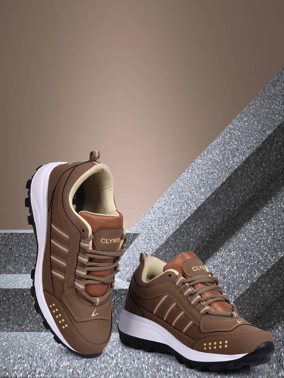 Clymb CAPTAIN Tan Men's Sports Running Shoes - Sports Shoes | Buy online on ZillyBuy