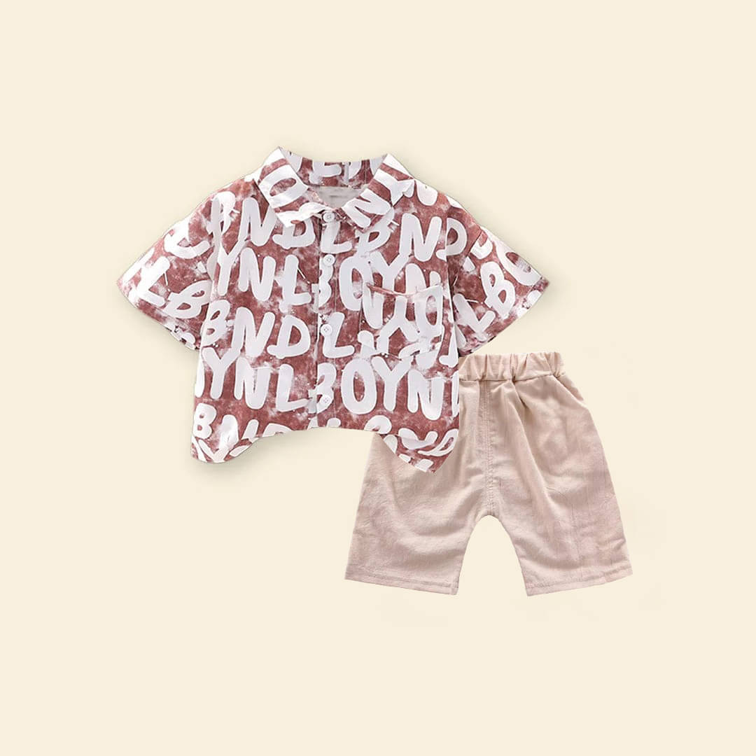     			DANGAR Pack of 1 Unisex Cotton Blend Shirt & Shorts Set ( Maroon )