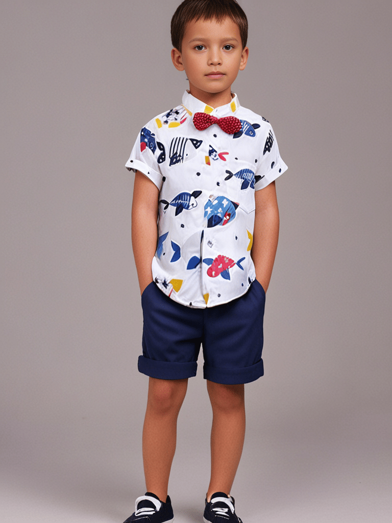     			DANGAR Pack of 1 Unisex Cotton Blend Shirt & Shorts Set ( White )