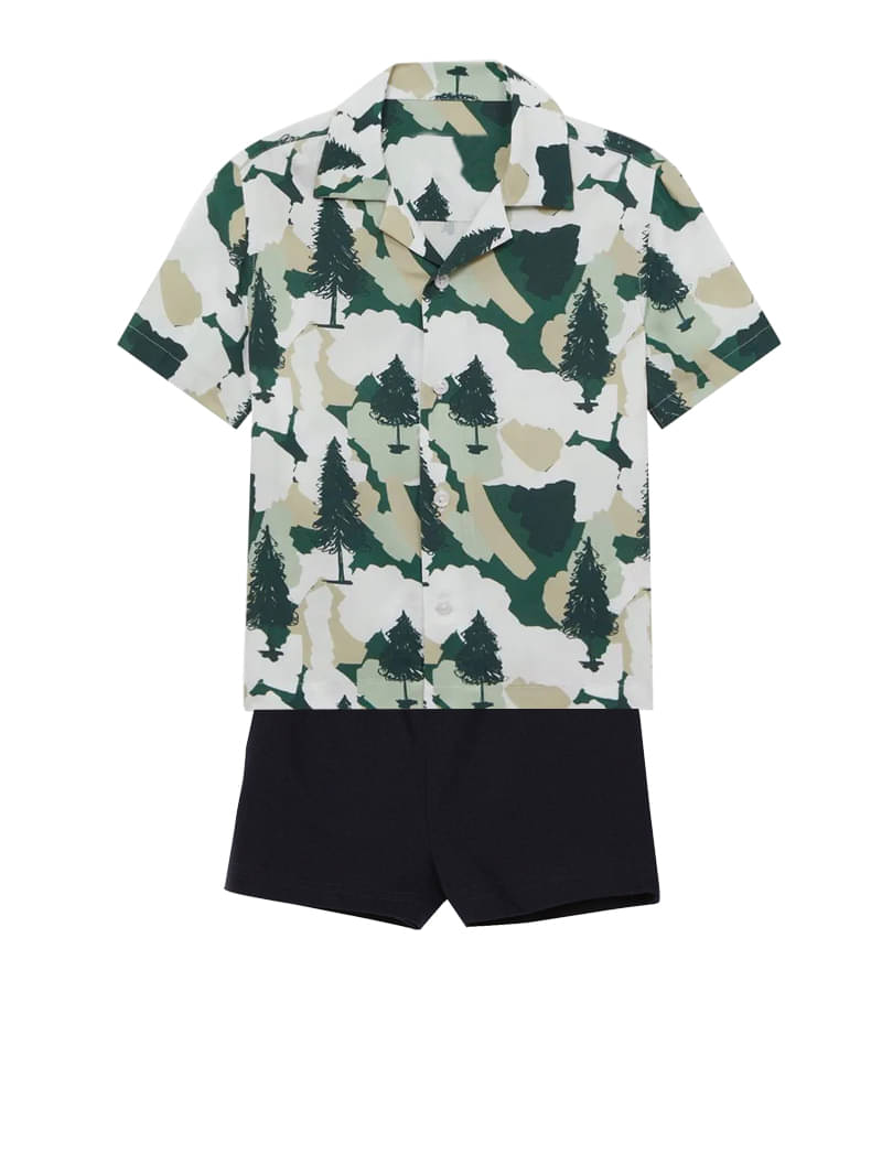 DANGAR Pack of 1 Unisex Cotton Blend Shirt & Shorts Set ( Green ) DANGAR Pack of 1 Unisex Cotton Blend Shirt & Shorts Set ( Green )
