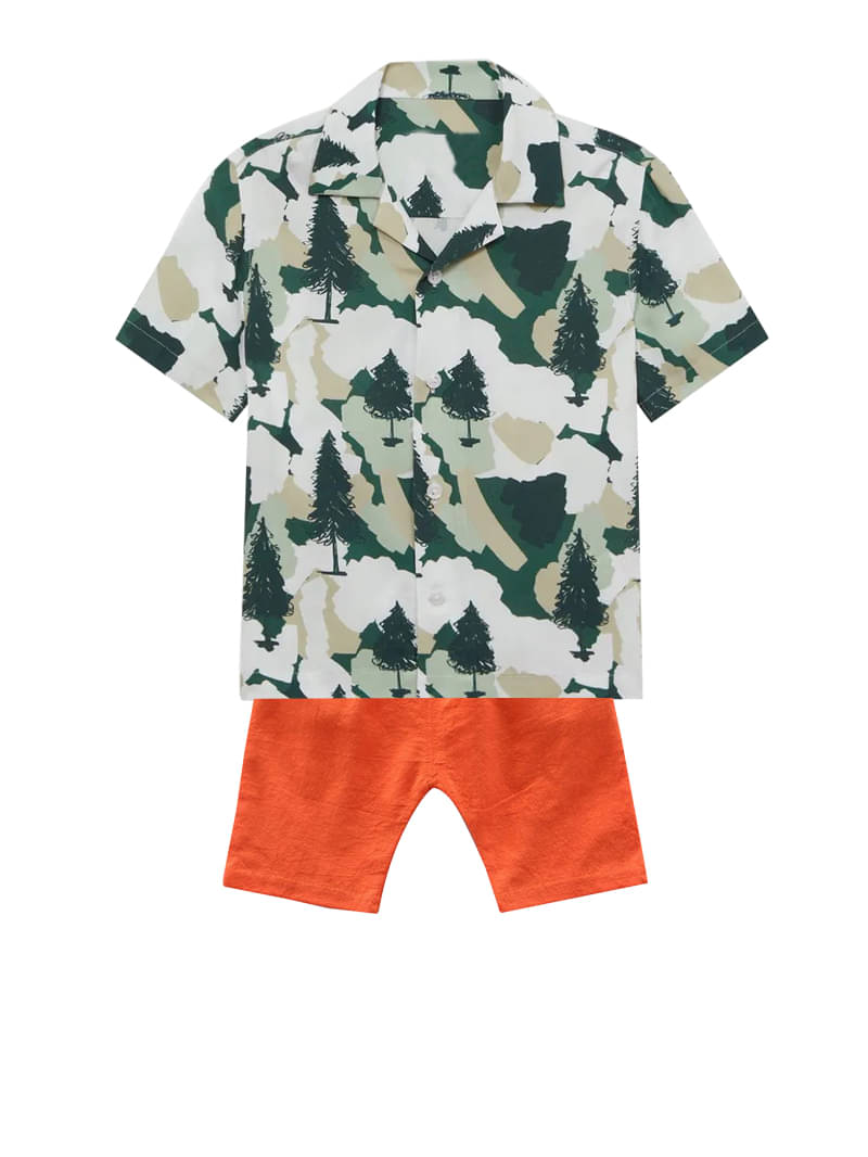     			DANGAR Pack of 1 Unisex Cotton Blend Shirt & Shorts Set ( Green )
