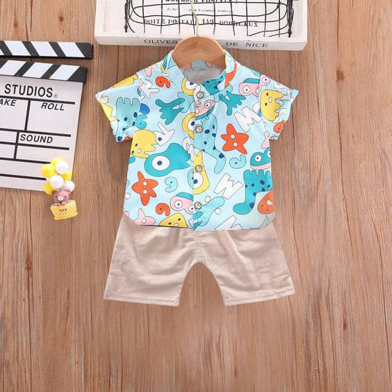 DANGAR Pack of 1 Unisex Cotton Blend Shirt & Shorts Set ( Multicolor ) DANGAR Pack of 1 Unisex Cotton Blend Shirt & Shorts Set ( Multicolor )