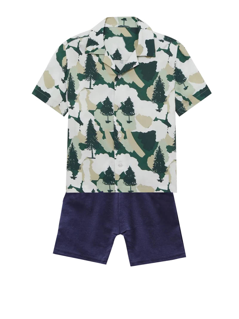 DANGAR Pack of 1 Unisex Cotton Blend Shirt & Shorts Set ( Green )     			DANGAR Pack of 1 Unisex Cotton Blend Shirt & Shorts Set ( Green )