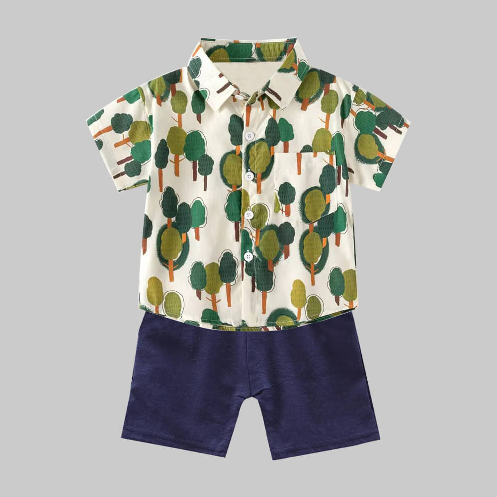     			DANGAR Pack of 1 Unisex Cotton Blend Shirt & Shorts Set ( Multicolor )