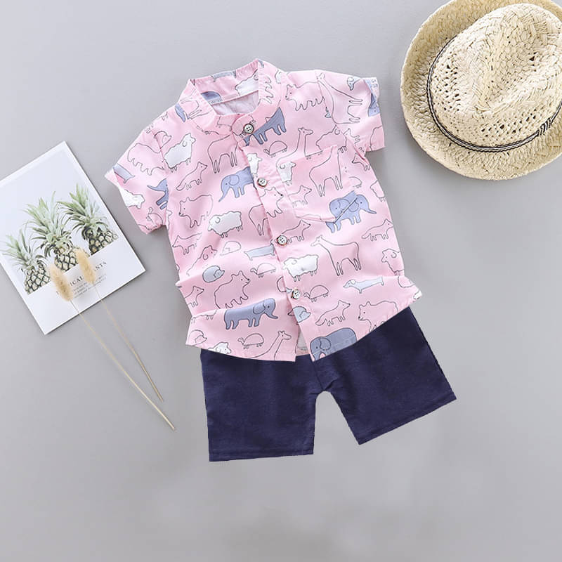 DANGAR Pack of 1 Unisex Cotton Blend Shirt & Shorts Set ( Pink ) DANGAR Pack of 1 Unisex Cotton Blend Shirt & Shorts Set ( Pink )