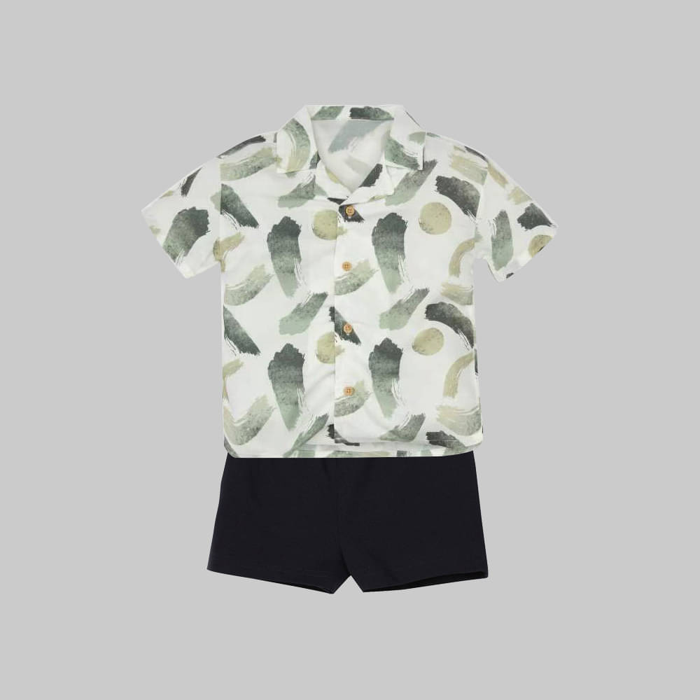 DANGAR Pack of 1 Unisex Cotton Blend Shirt & Shorts Set ( White ) DANGAR Pack of 1 Unisex Cotton Blend Shirt & Shorts Set ( White )
