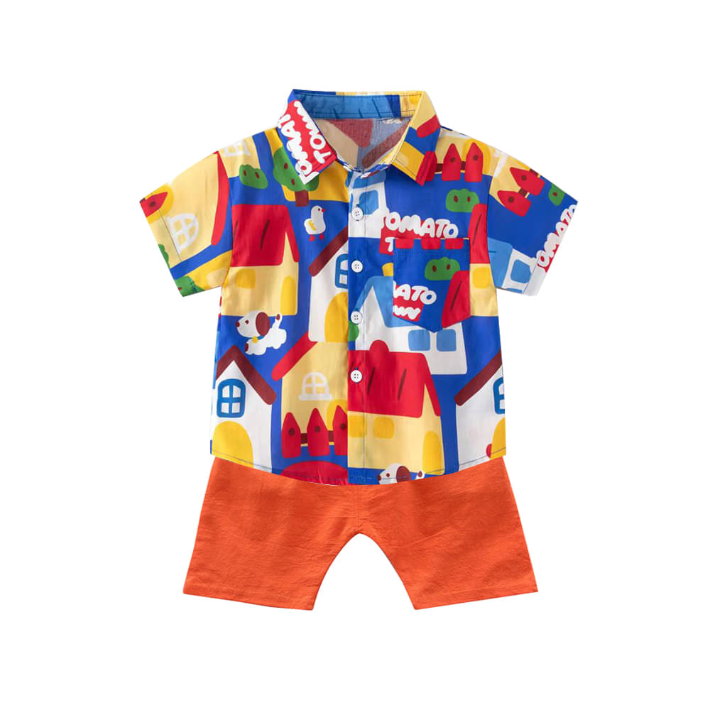     			DANGAR Pack of 1 Unisex Cotton Blend Shirt & Shorts Set ( Multicolor )