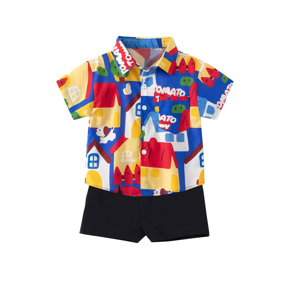 DANGAR Pack of 1 Unisex Cotton Blend Shirt & Shorts Set ( Multicolor ) DANGAR Pack of 1 Unisex Cotton Blend Shirt & Shorts Set ( Multicolor )