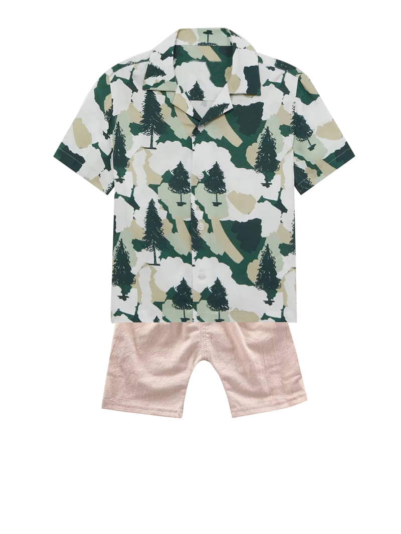 DANGAR Pack of 1 Unisex Cotton Blend Shirt & Shorts Set ( Green ) DANGAR Pack of 1 Unisex Cotton Blend Shirt & Shorts Set ( Green )