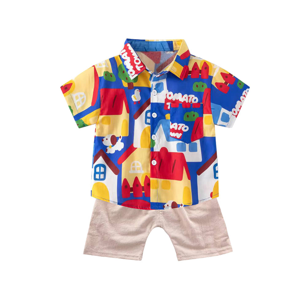     			DANGAR Pack of 1 Unisex Cotton Blend Shirt & Shorts Set ( Multicolor )