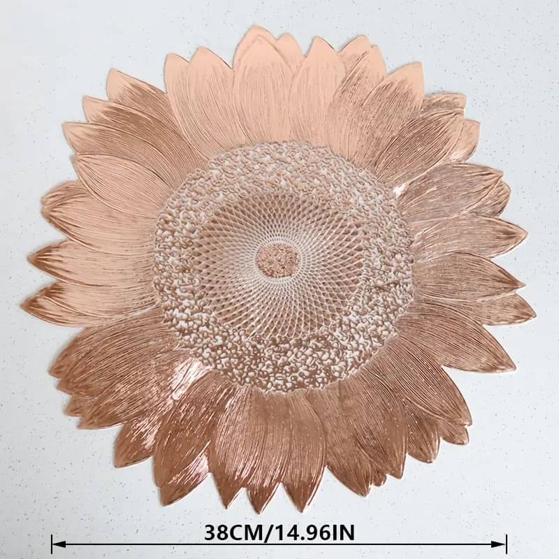    			Dakshya Industries PVC Floral Round Table Mats ( 39 cm x 39 cm ) Pack of 2 - Copper