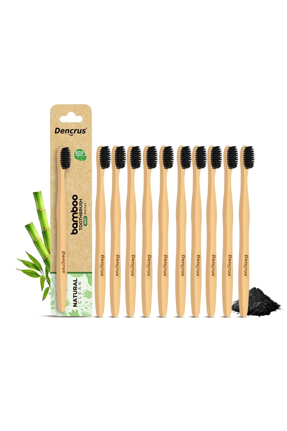     			Dencrus Natural Clean Bamboo Toothbrush DENNCBT10 Pack of 10