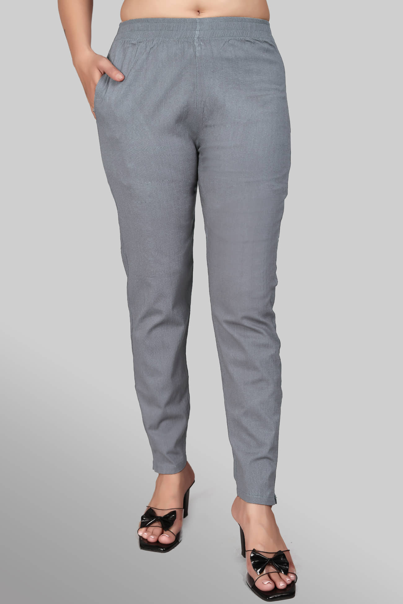 Devakii Women Cotton Casual Trousers ( Grey ) - Trousers | Buy online on ZillyBuy