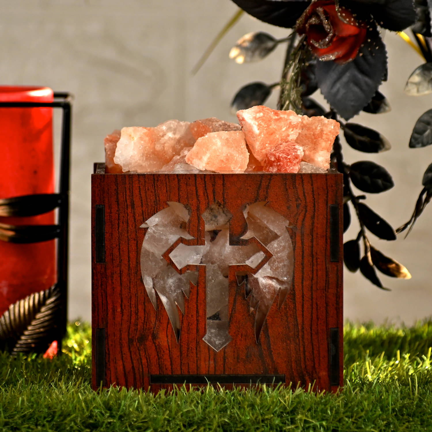 GLOBAL AROMA Orange Himalayan Salt Table Lamp ( Pack of 1 ) GLOBAL AROMA Orange Himalayan Salt Table Lamp ( Pack of 1 )