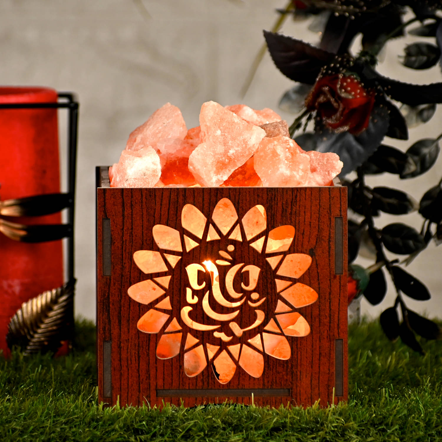 GLOBAL AROMA Orange Himalayan Salt Table Lamp ( Pack of 1 )     			GLOBAL AROMA Orange Himalayan Salt Table Lamp ( Pack of 1 )