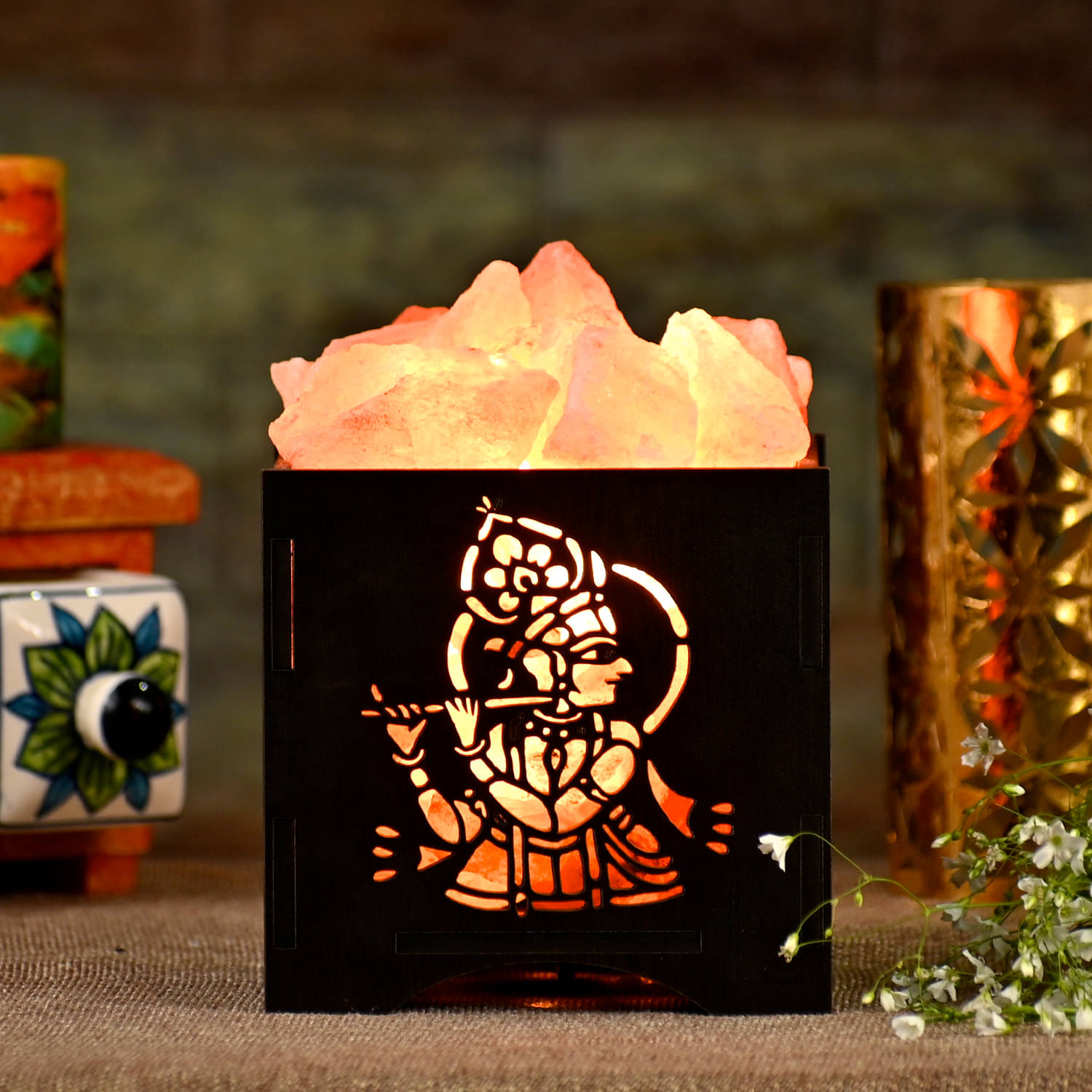 GLOBAL AROMA Orange Himalayan Salt Table Lamp ( Pack of 1 ) GLOBAL AROMA Orange Himalayan Salt Table Lamp ( Pack of 1 )