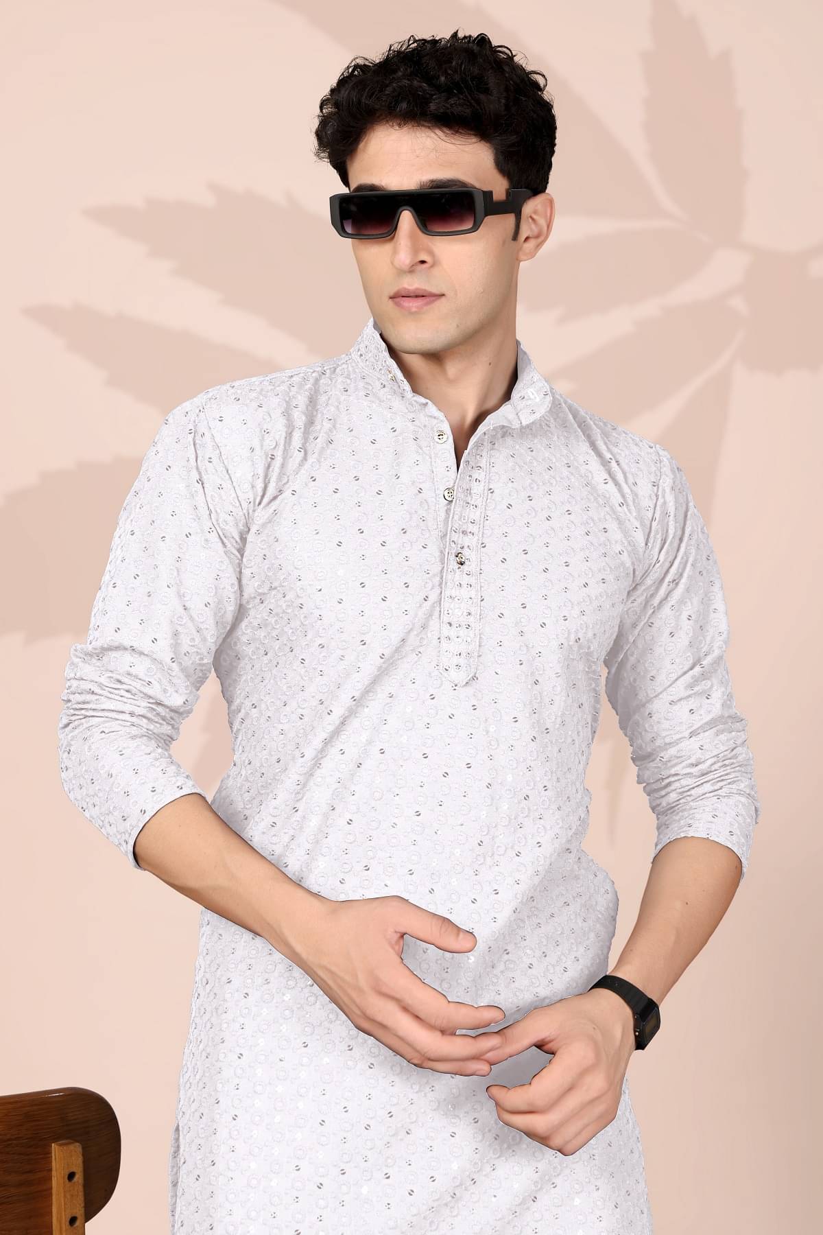     			Gazal Fashions White Cotton Men's Regular Kurta ( Pack of 1 )