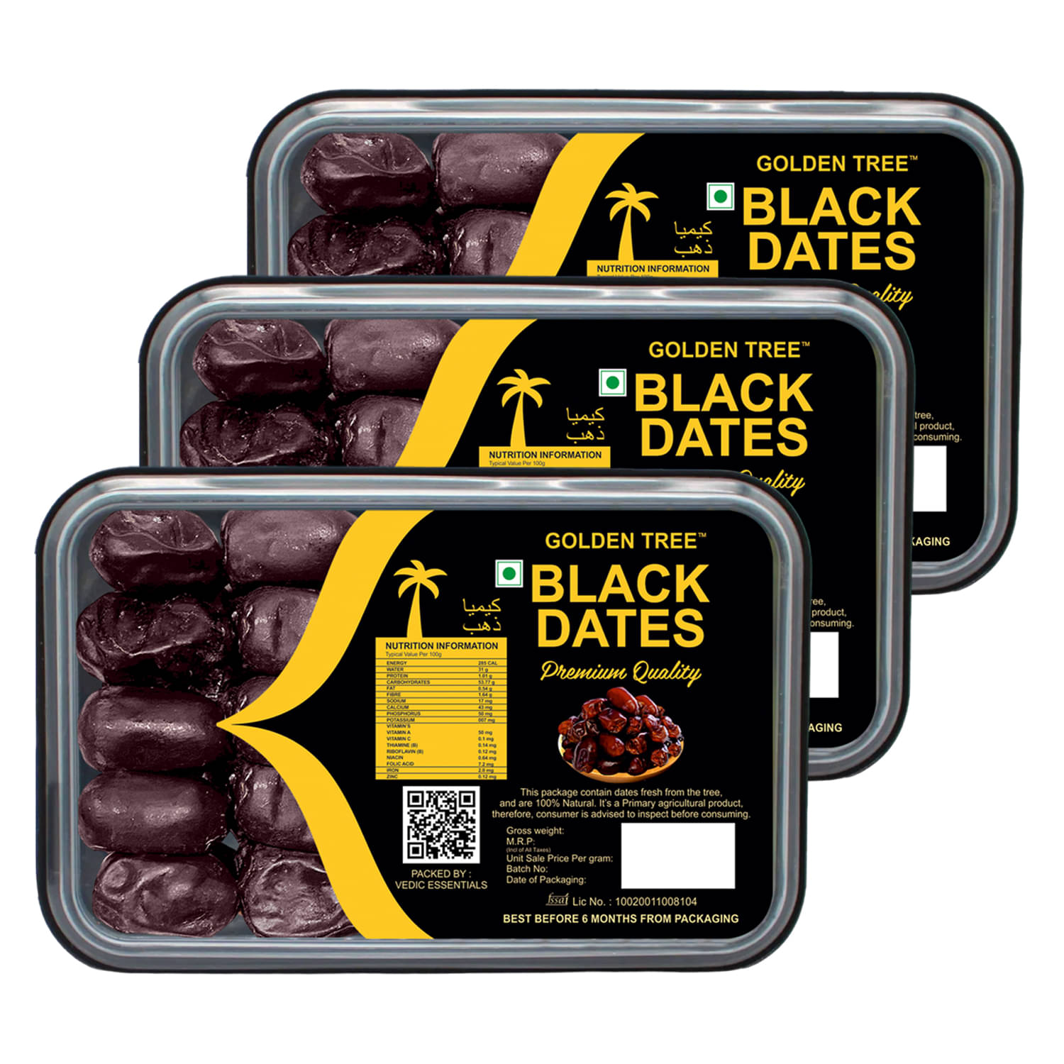     			Golden Tree Dates (Khajoor) 400 g Pack of 3