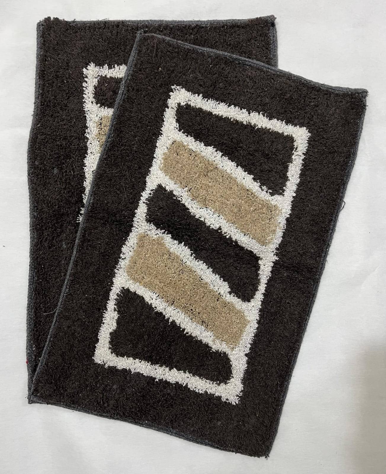     			Hombella Set of 2 Regular Cotton Door Mat ( 58 X 38 cm ) Brown