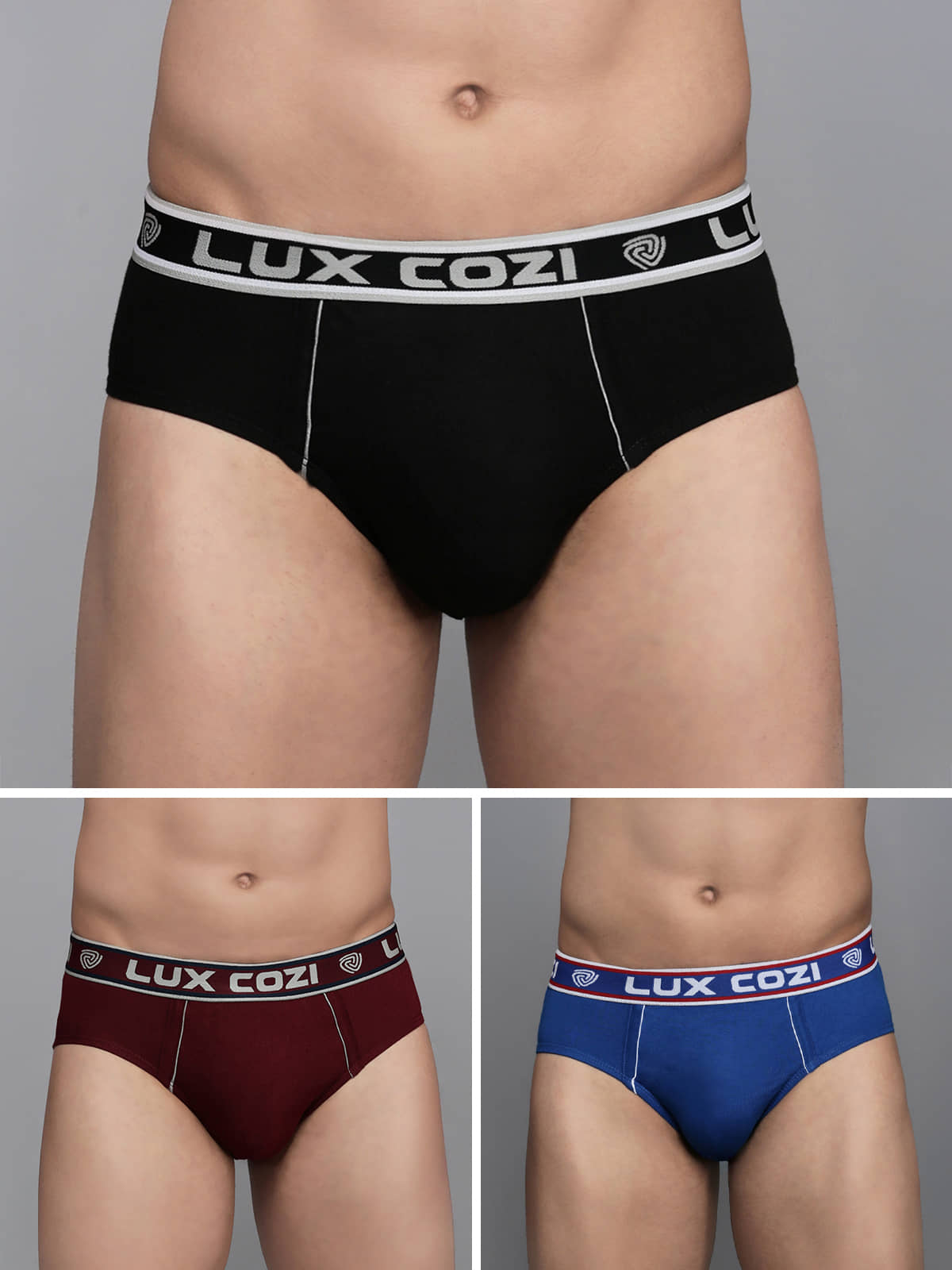 Lux Cozi Pack of 3 Cotton Blend Briefs For Men's ( Multicolor15 )