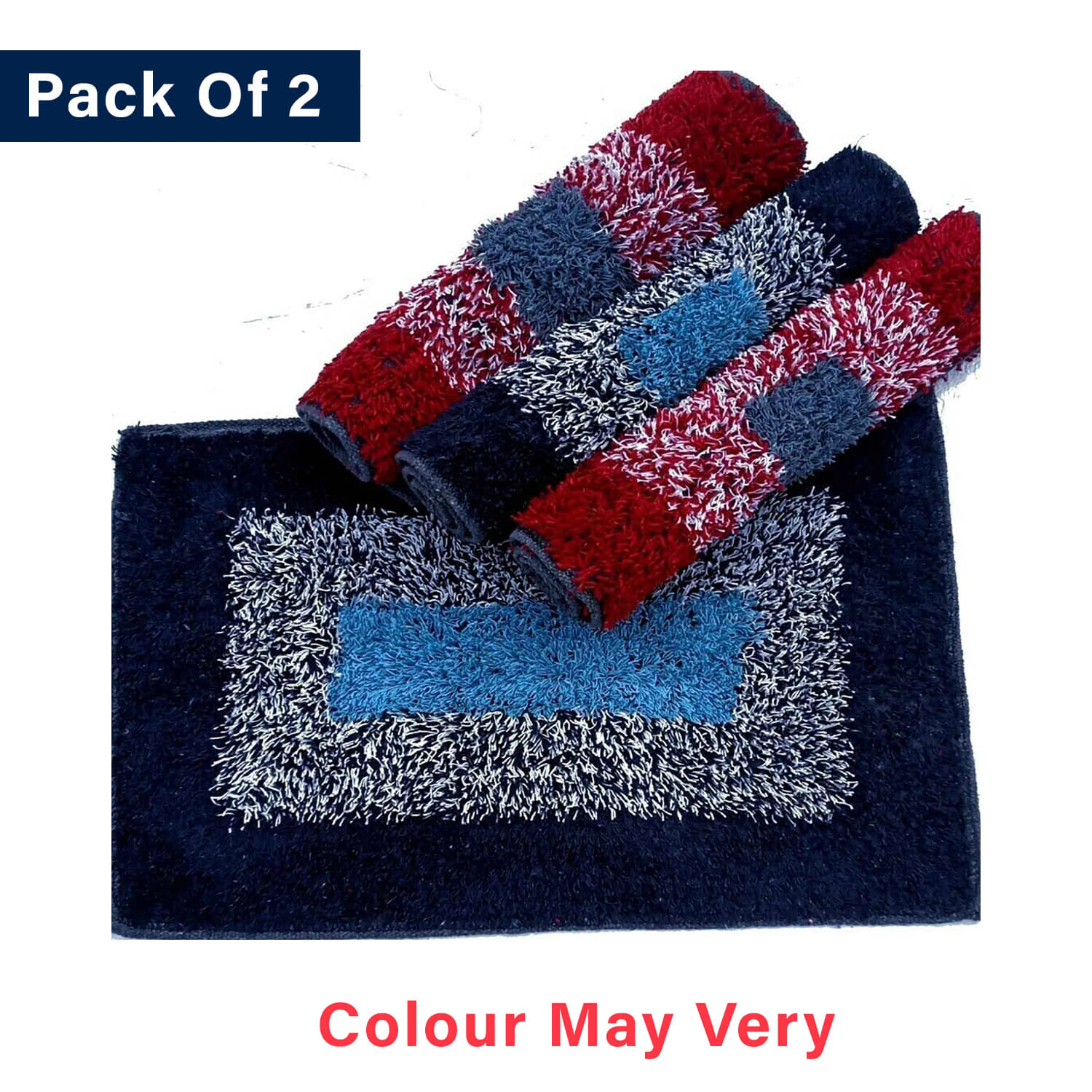     			Luxurivo Home Set of 2 Regular Cotton Door Mat ( 36 X 56 cm ) Multi