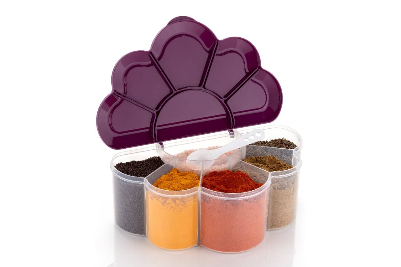     			MAGICSPOON Cloudy Spice Box Polyproplene Purple Spice Container ( Set of 1 )