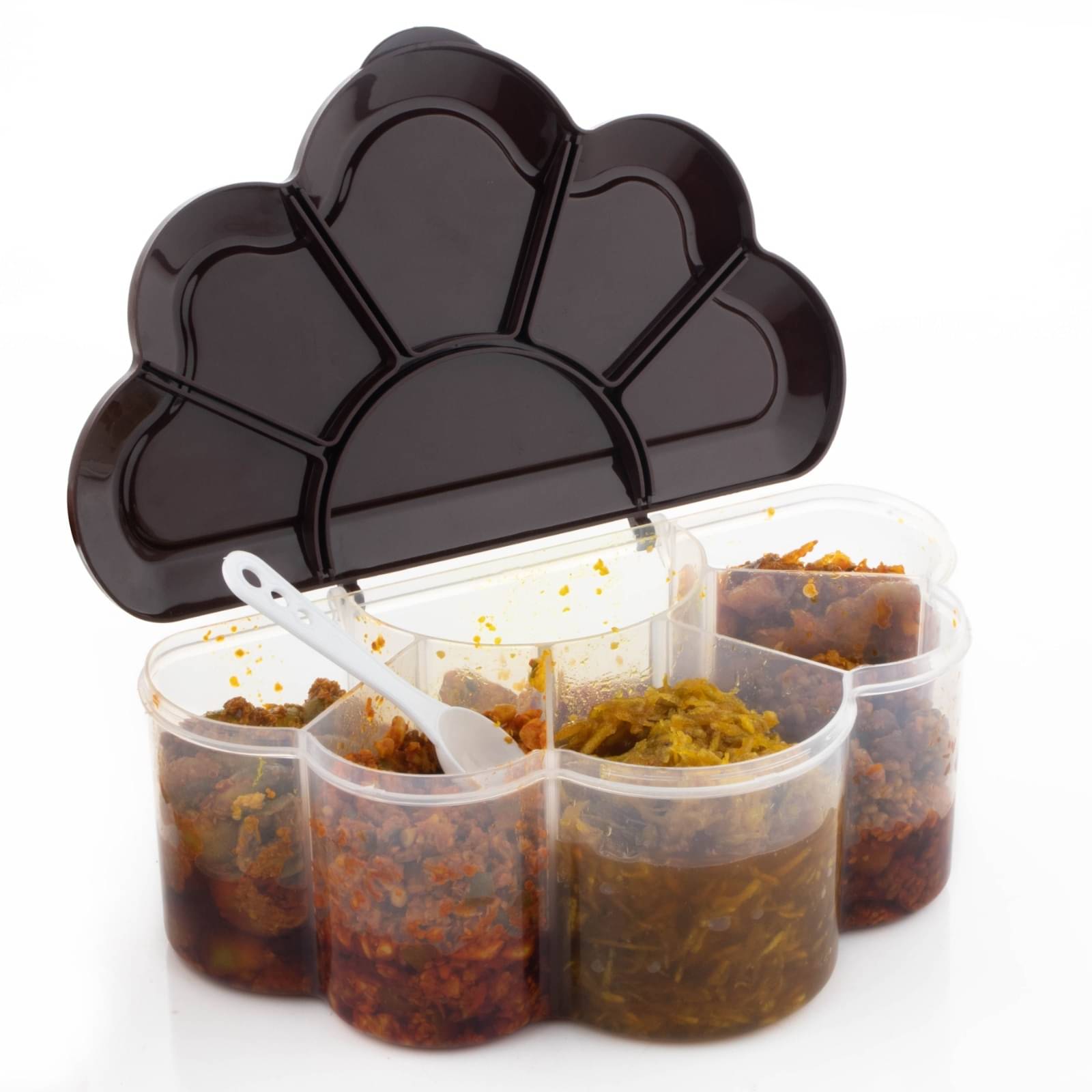     			MAGICSPOON Pickle Jar Polyproplene Brown Pickle Container ( Set of 1 )