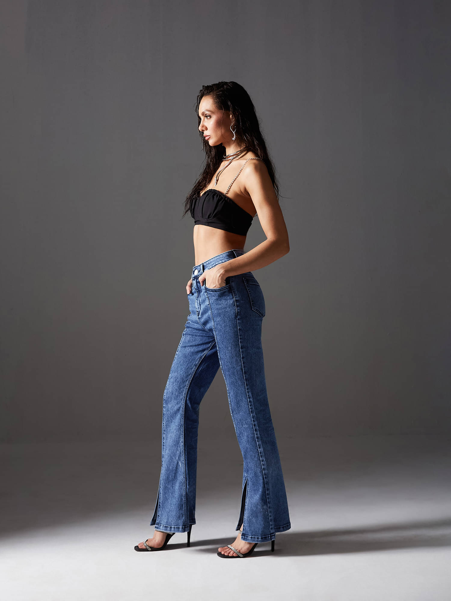     			Miss Chase Women's Bootcut High-Rise Jeans ( Navy Blue )