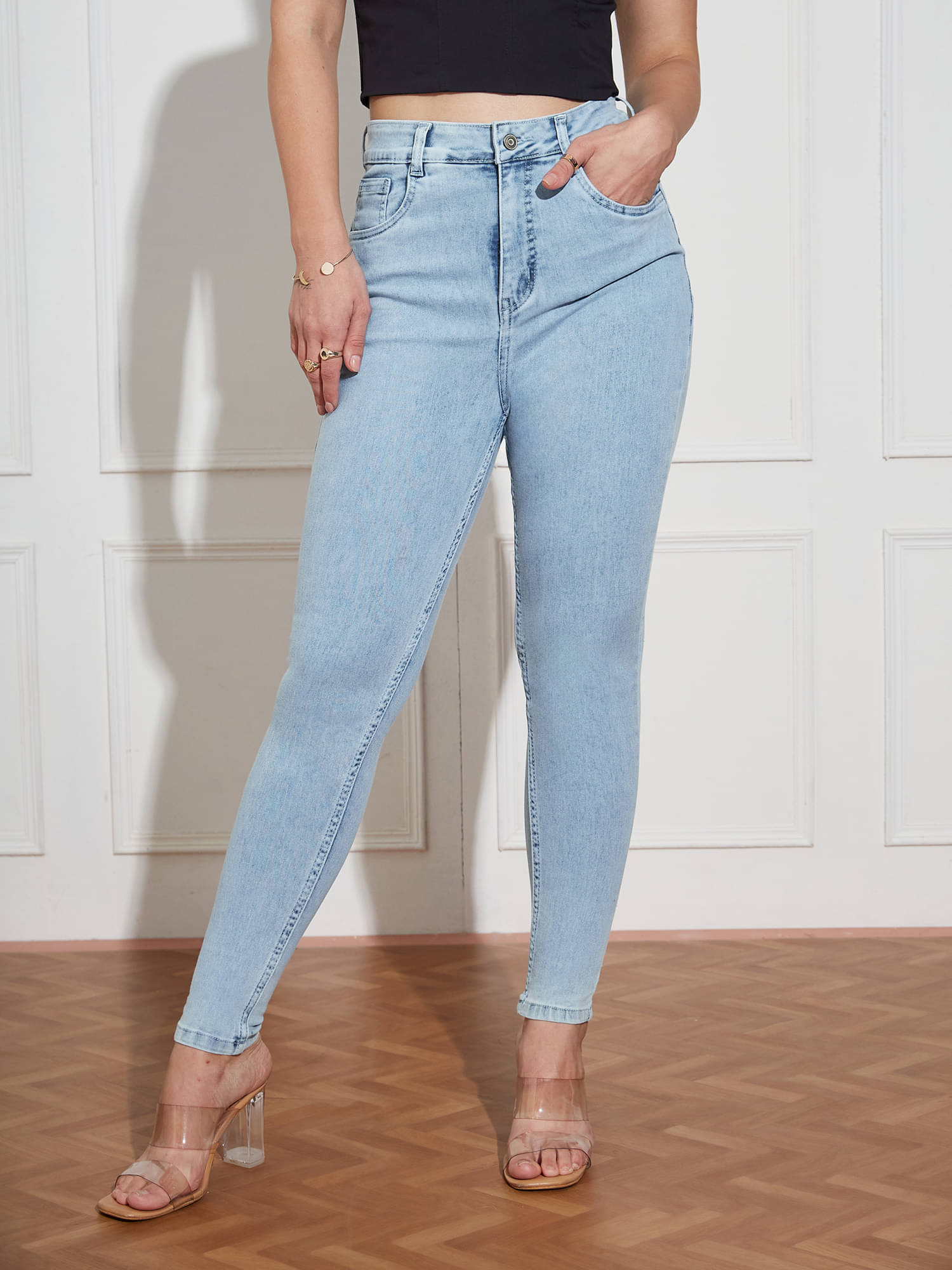     			Miss Chase Women's Skinny Fit High-Rise Jeans ( Blue )